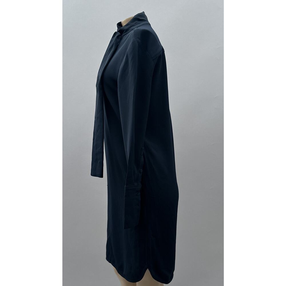 Reiss Mirela Neck Tie Knee Length Long Sleeve Dress Navy Blue Women's Size XS - Picture 11 of 16